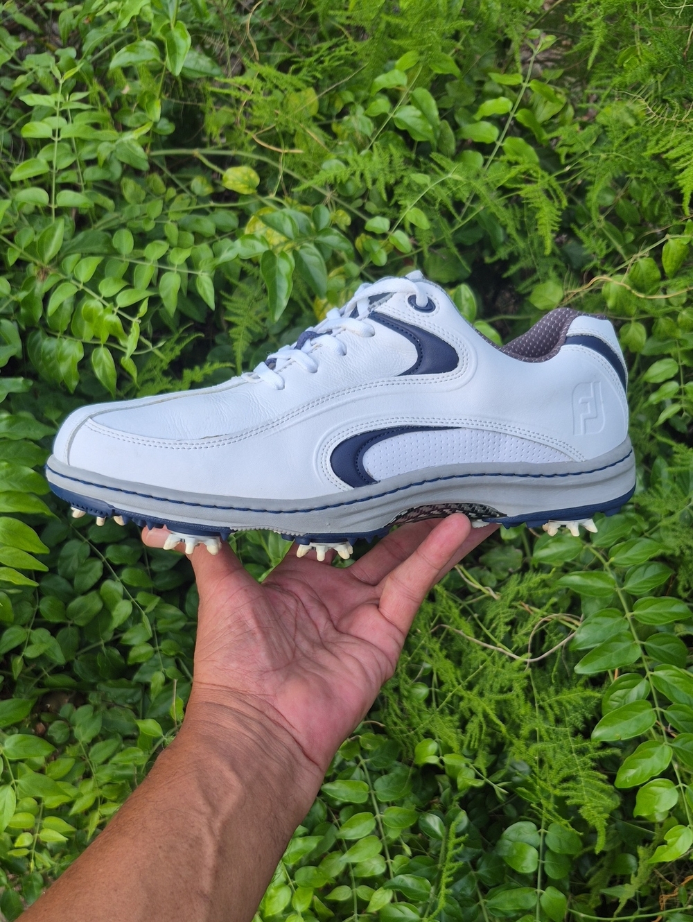 Foot Joy Men's Genuine Leather Contour Series White Pro Golf Shoes #54166 - Picture 7 of 17